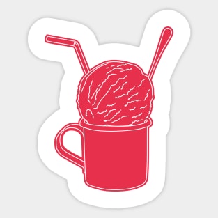 retro ice cream in red tin cup Sticker